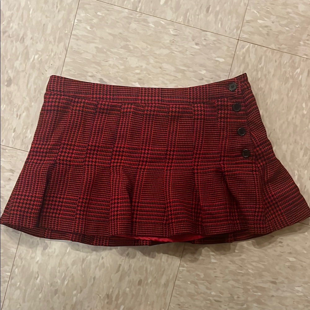 Plaid Red Mini Skirt
